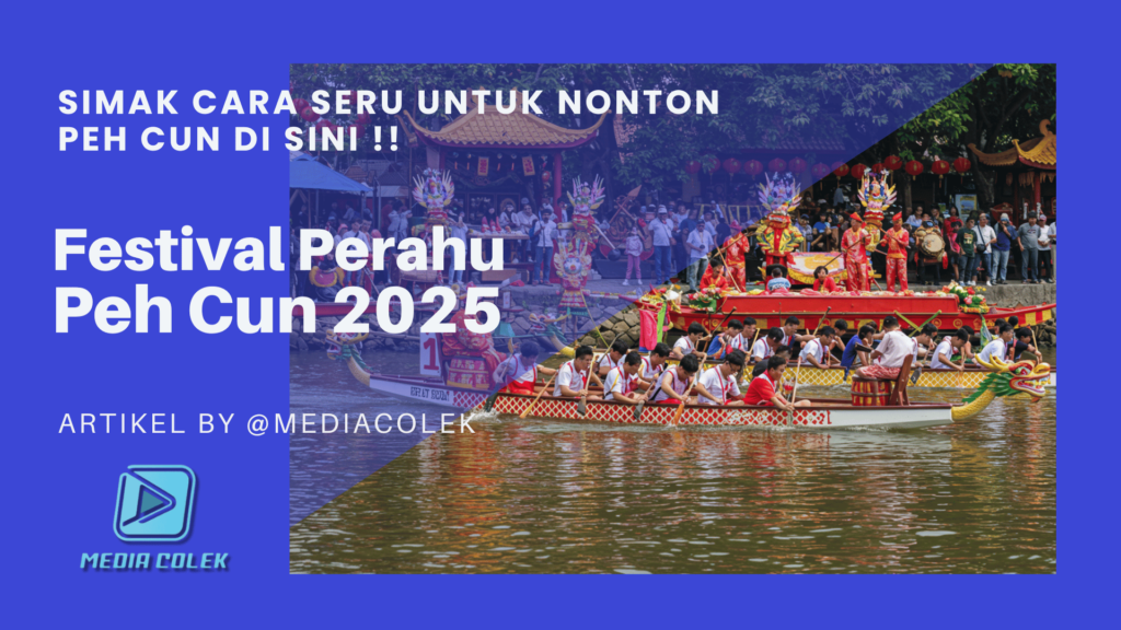 Perlombaan perahu naga meriah di tepi sungai Tangerang, dengan perahu berwarna-warni, pendayung kompak, dan dekorasi tradisional Tionghoa.