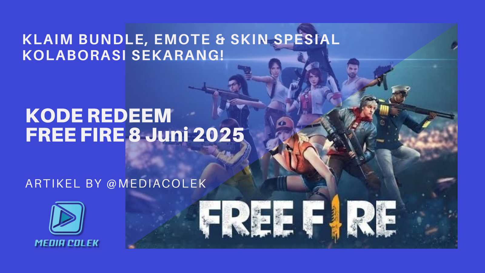 Daftar kode redeem Free Fire terbaru 8 Juni 2025 dengan hadiah skin, bundle, dan emote gratis dari Garena